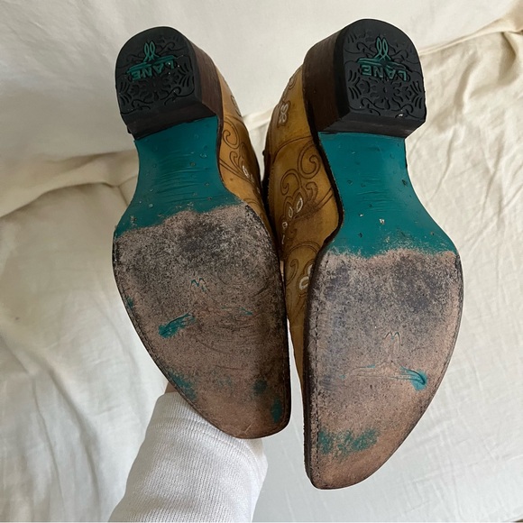 Lane Women’s Sweet Paisley Cowgirl Boot Snip Toe Tan 8.5M - Picture 5 of 6